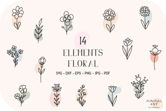 14 Hand Drawn Flowers and Leaves: Elevate Your Design Projects
