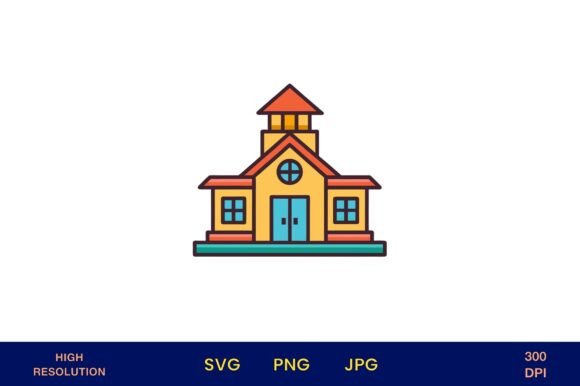 Bright School House Vector Design: A Creative Asset for Modern Projects