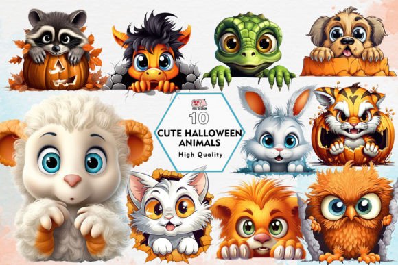 Charming Halloween Animals Clipart for Creative Designs
