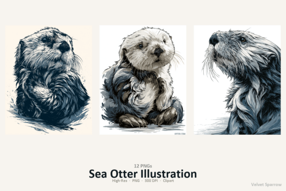 Effortless Design with Sea Otter Illustration Sets