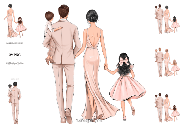 Elegant Family Clipart Bundle for Modern Design
