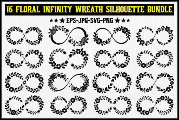 Elegant Floral Infinity Wreath Silhouettes for Designers