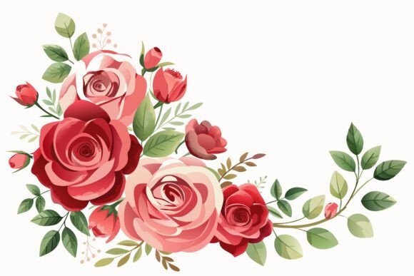 Elegant Watercolor Rose Borders for Romantic Design