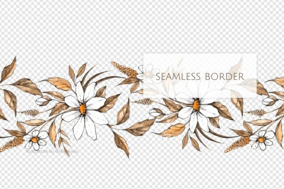 Elevate Your Projects with a Watercolor Daisy Border