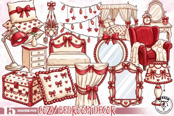 Elevate Your Projects with Cozy Bedroom Decor PNG