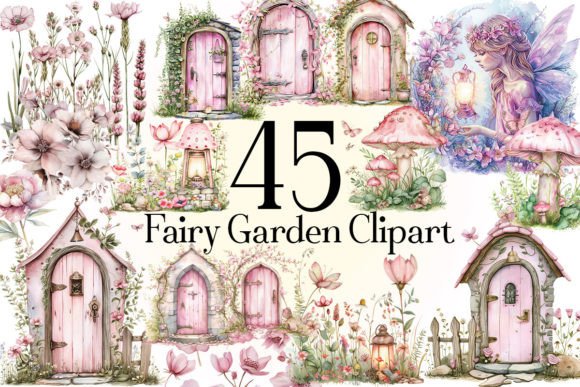 Enchanting Fairy Garden Clipart for Creative Design