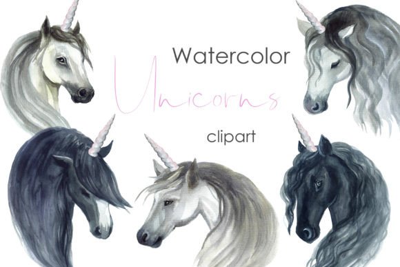 Enchanting Watercolor Unicorn Clipart for Creative Design