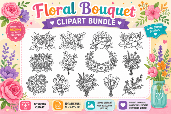 Floral Bouquet Clipart Bundle: Elevate Your Visual Design