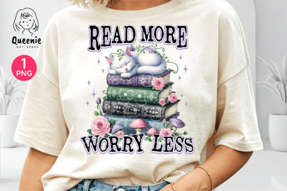 Read More Worry Less: A Whimsical Design Asset
