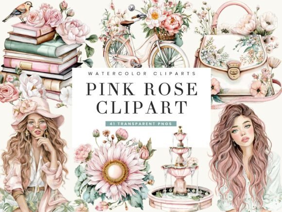 Watercolor Pink Rose Clipart: Elevating Your Visual Design