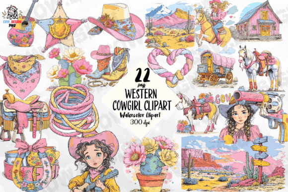 Western Cowgirl Clipart PNG: A Designer's Asset